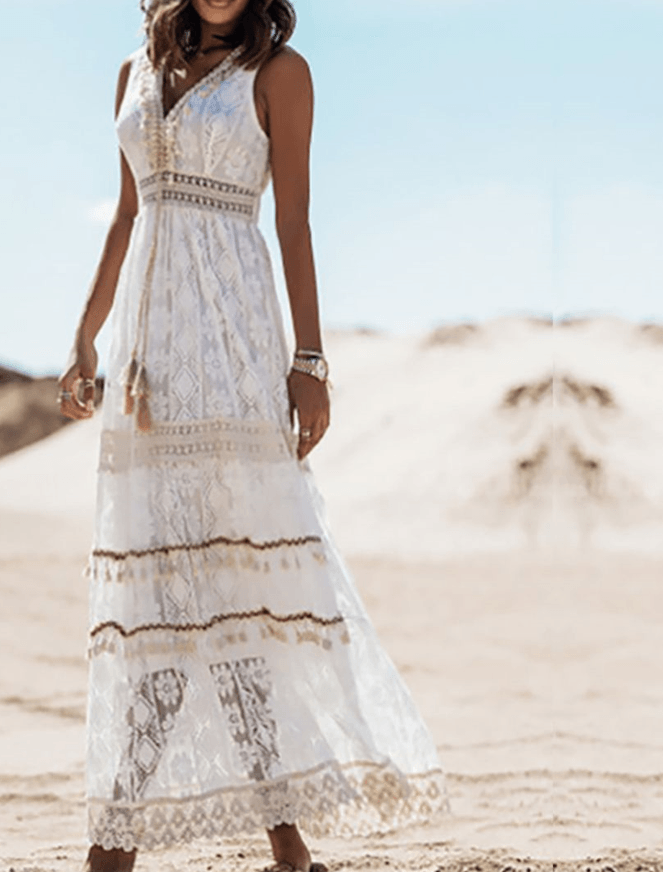 Edith | Boho Kant Maxi Kjole