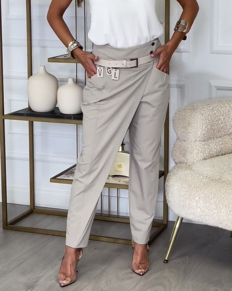 Sybille - Patchwork Bukse med Belte