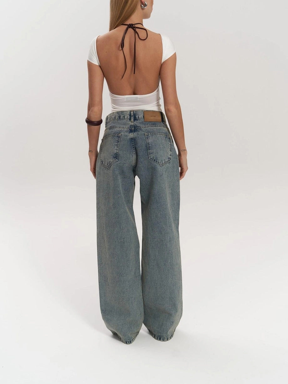 Lysandra - Høytaljet transparent jeans
