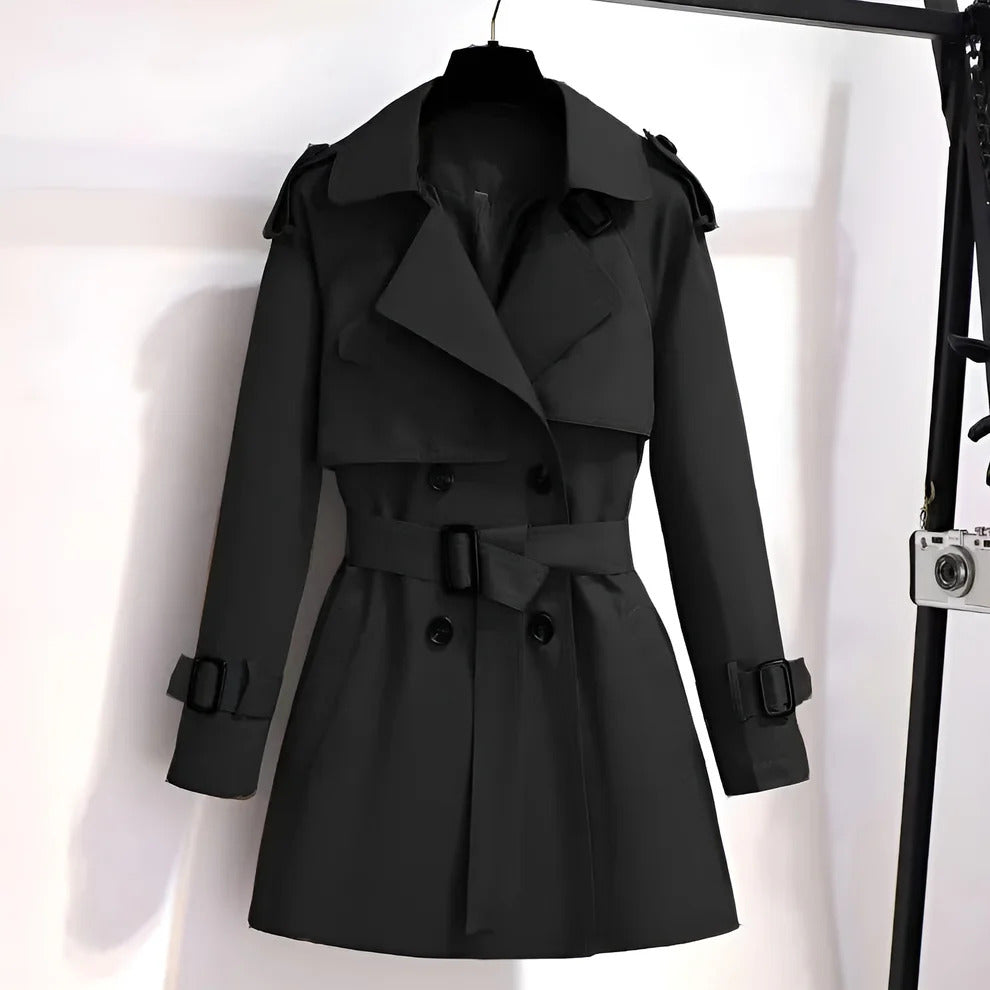 Mirella™ | Kort og chic trenchcoat for kvinner