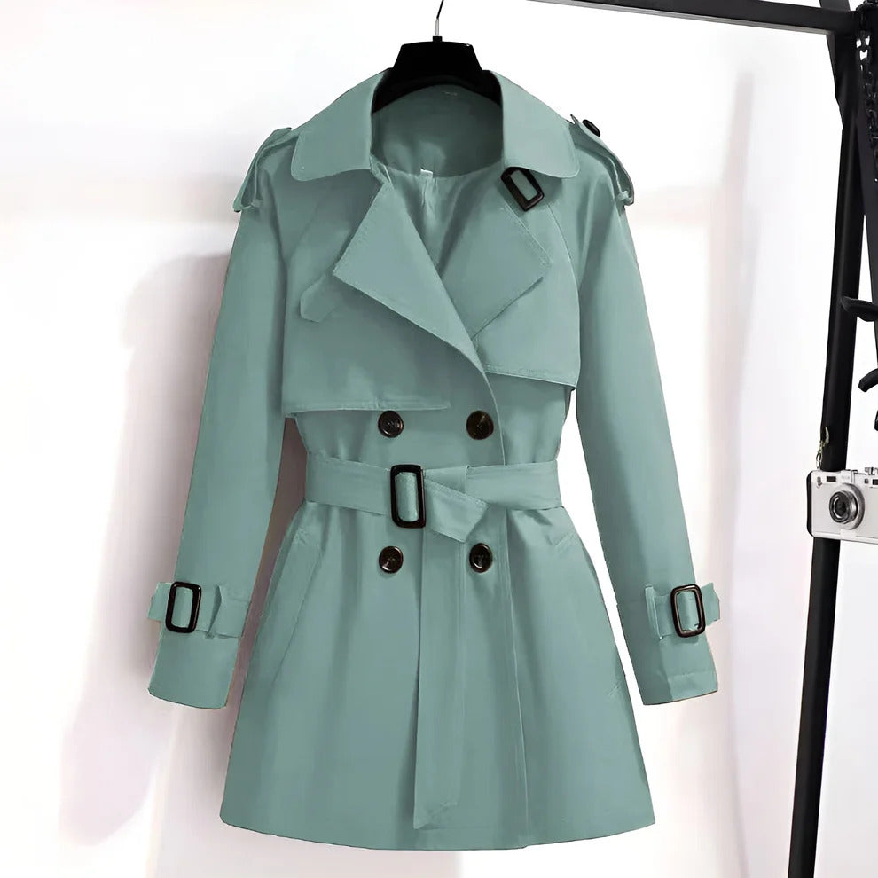 Mirella™ | Kort og chic trenchcoat for kvinner