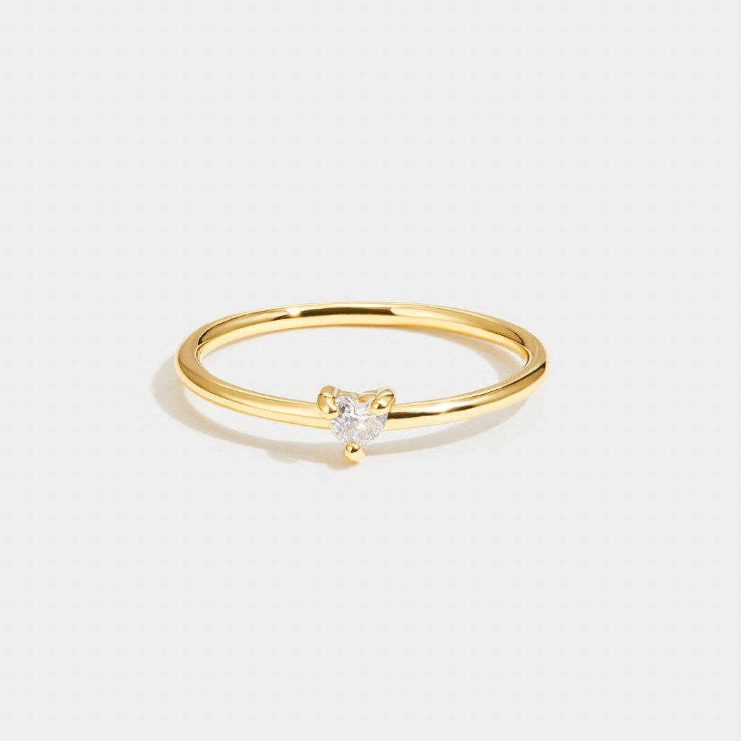 Love – Heart Ring with Sparkling Crystal