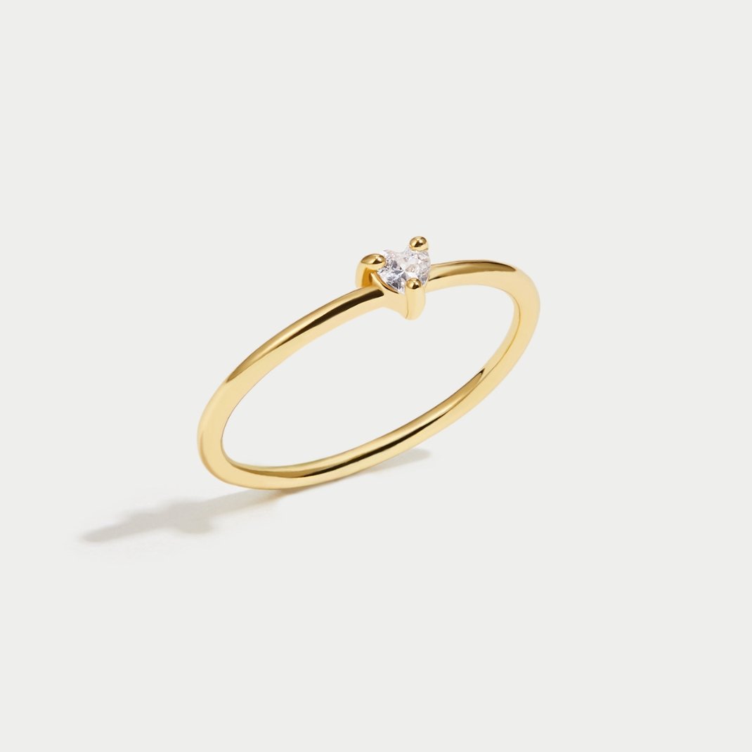 Love – Heart Ring with Sparkling Crystal