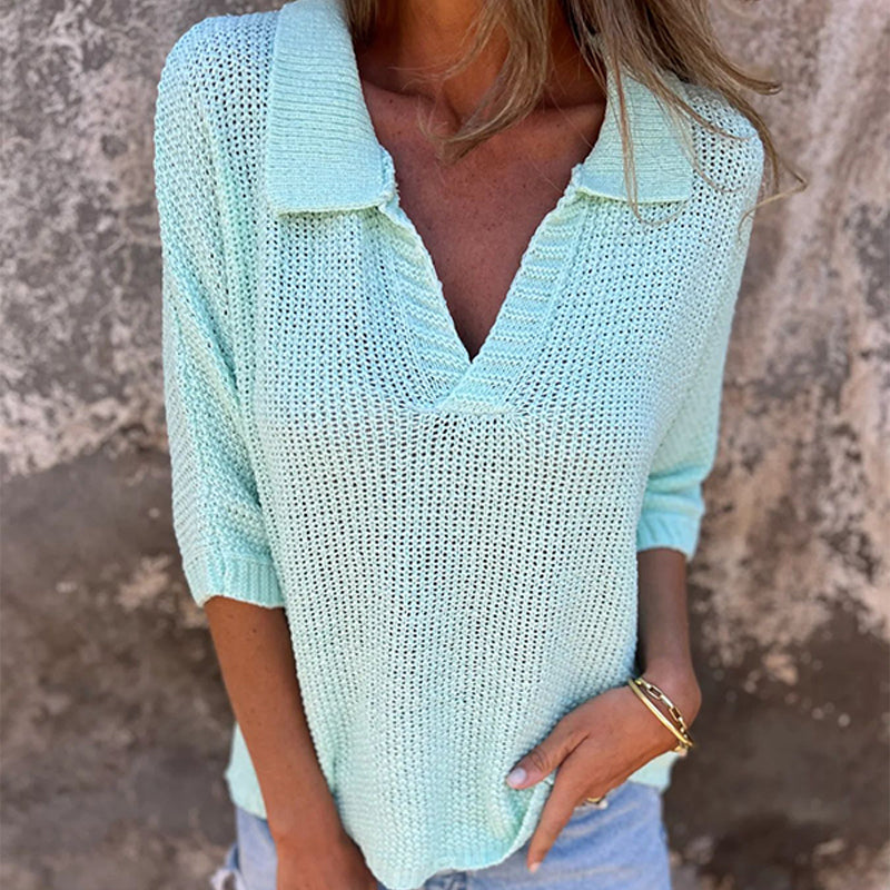 Leah | Topp med V-hals, avslappet og elegant