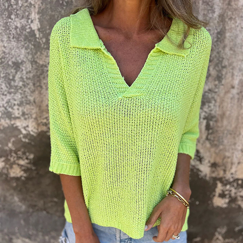Leah | Topp med V-hals, avslappet og elegant