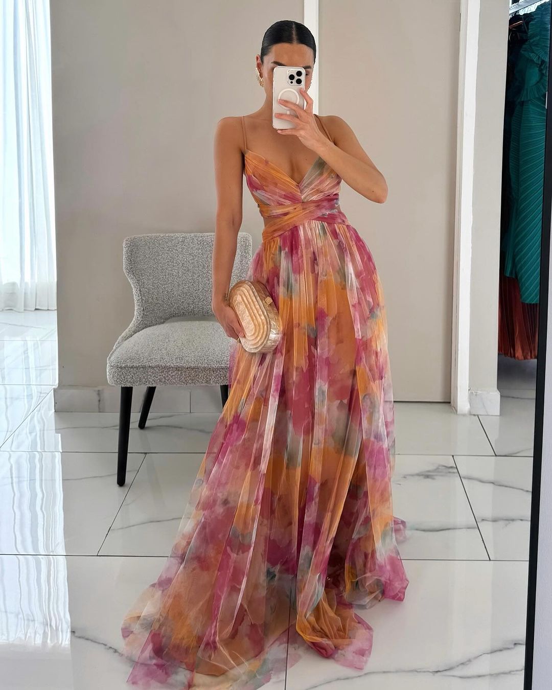 Ylva | Vakker maxikjole med blomsterprint