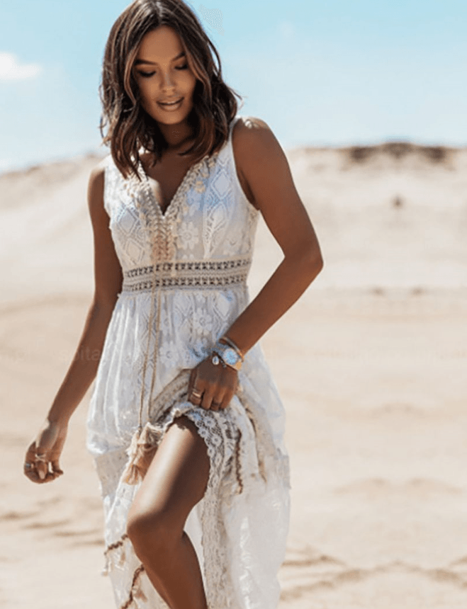 Edith | Boho Kant Maxi Kjole
