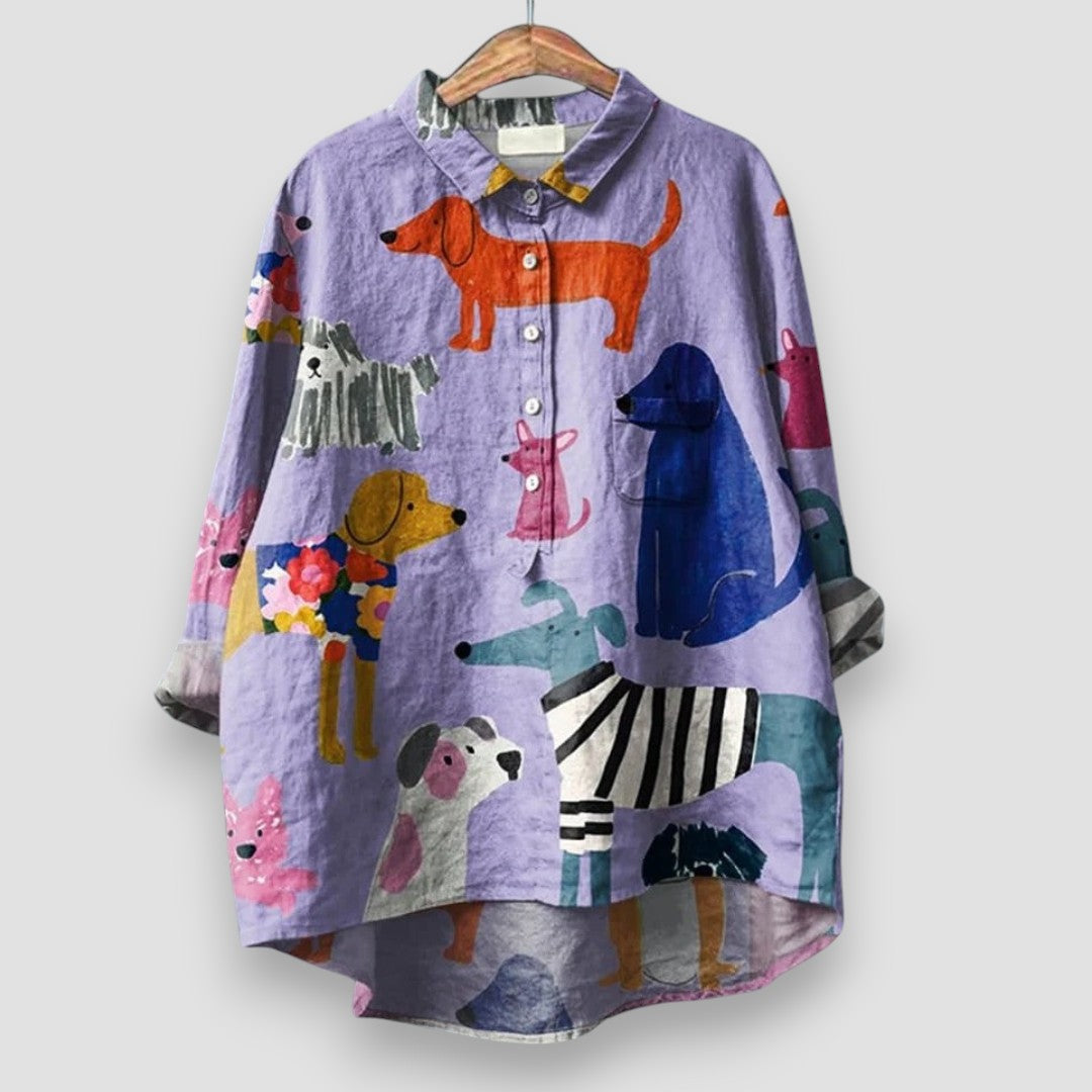Mina | Kvinne chemise med hundemotiv