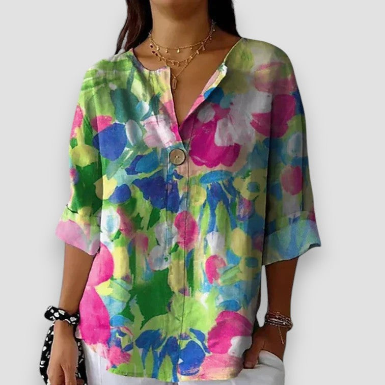Roxane | Vintage Bluse med Blomster