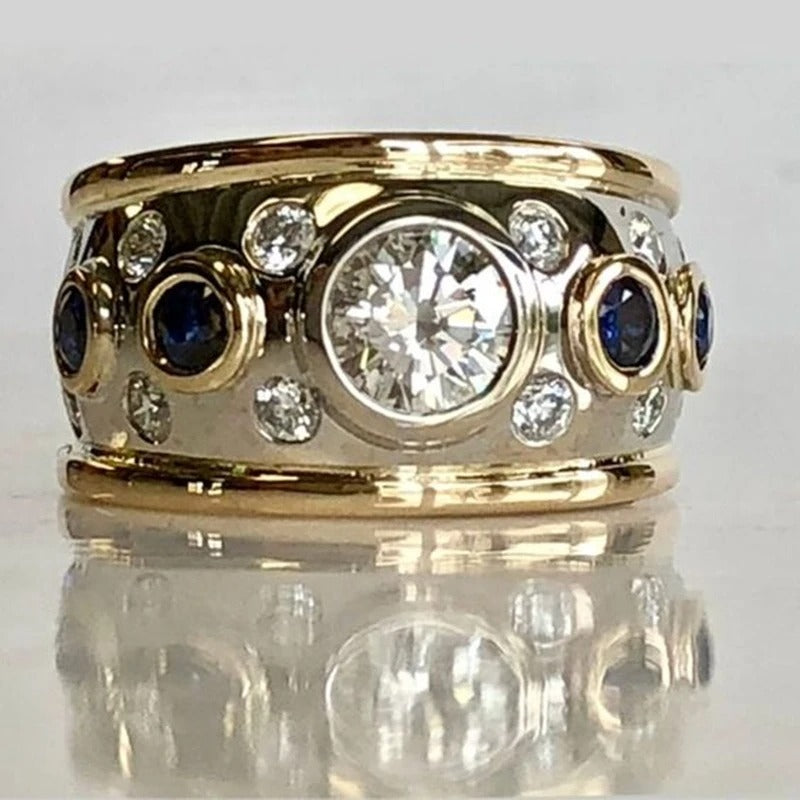 Alira – Anillo Vintage de Oro de 18k con Circonita