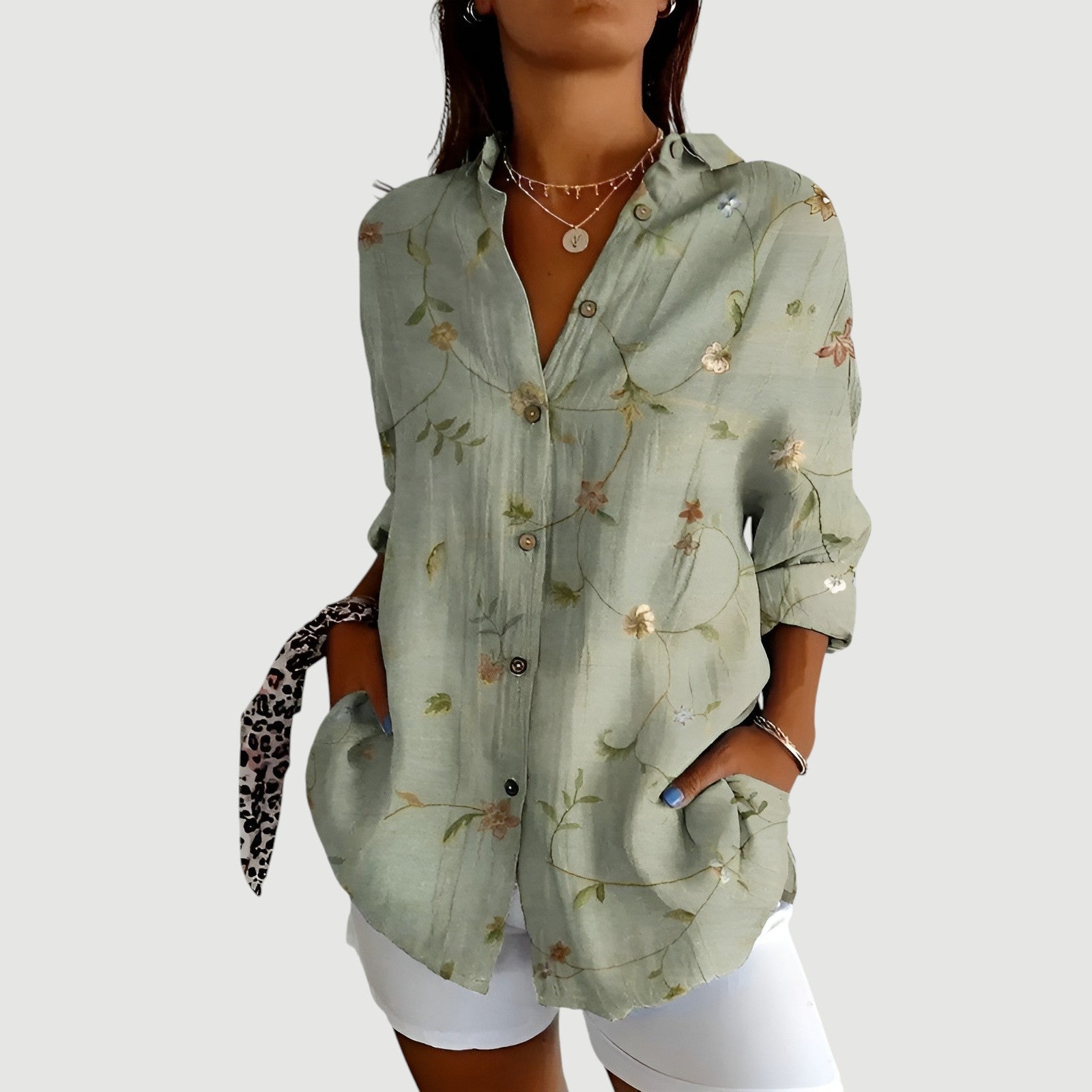 Amalie™ | Kunstnerisk Blomst Bluse